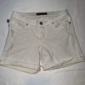 Rock & Republic White Distressed Denim Shorts Size 6